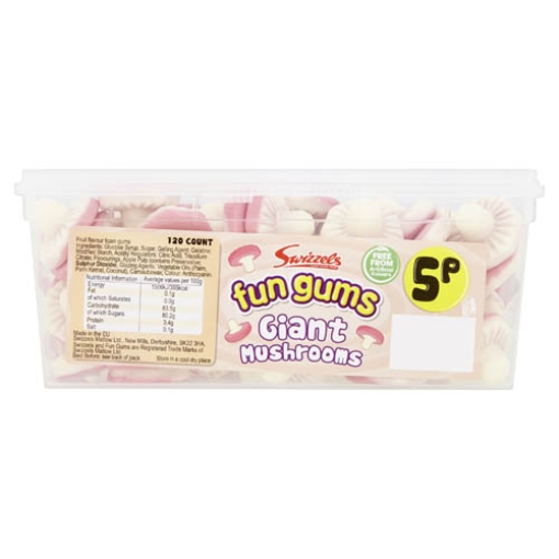 Picture of Swizzels Giant Mushrooms Tubs 10c  x120