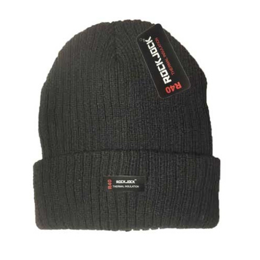 Picture of Hat Mens Ribbed Thermal Black x12