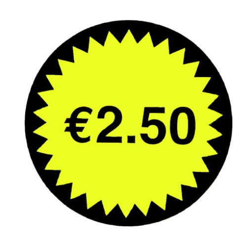 Picture of Labels Flashed €2.50 (1000) x1