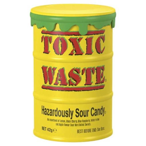 Picture of Toxic Waste Sour Candy Drum Yellow x12