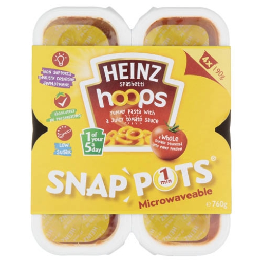 Picture of Heinz Spaghetti Hoops Snap Pots 190g 4PK x6
