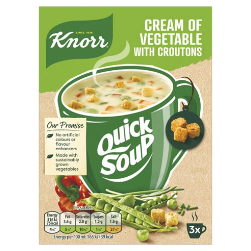 Picture of Knorr 3 Pack Cream of Vegetable QuickSoup 51g x12