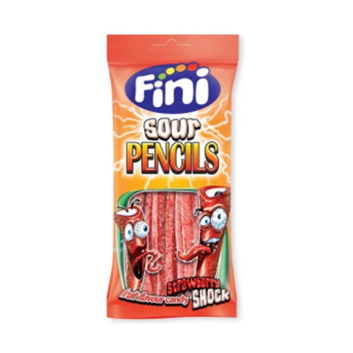 Picture of Bags Fini Sour Strawberry Tubes  80g x12