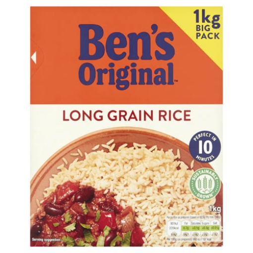 Picture of BENS Long Grain Rice 1kg Loose x12