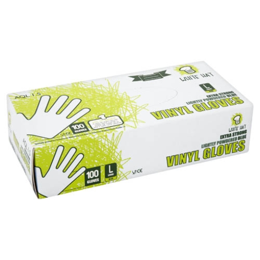 Picture of Case Glove Vinyl Blue LARGE WHat (Powder) 100 x10