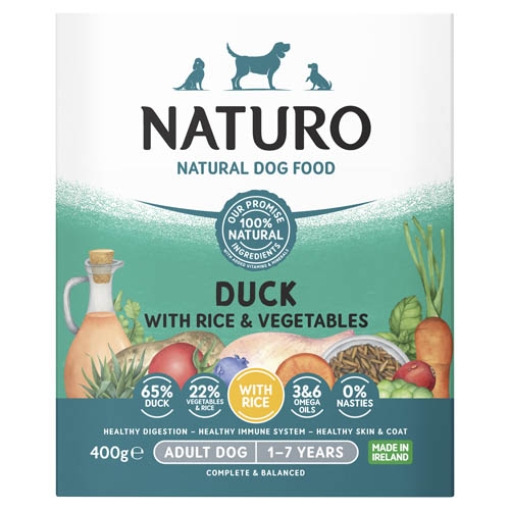 Picture of Naturo Dogfood Adult Tray Duck&Rice 400g x7