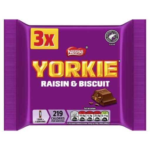 Picture of Yorkie Raisin & Biscuit MULTI 132g (44g x 3pk) x14