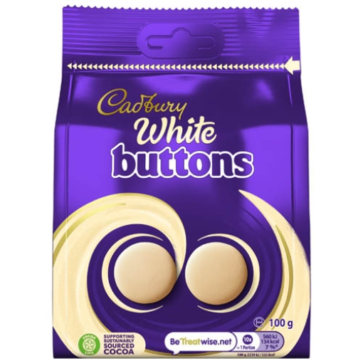 Picture of Bags Giant Buttons White Cadbury 100g x10
