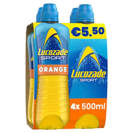 Picture of 500 Lucozade Sports ORANGE PM€5.50 4pk x6 DRS