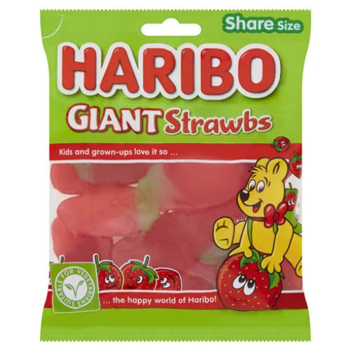 Picture of Bags Haribo Giant Strawberries 160G x11 NEW Pack