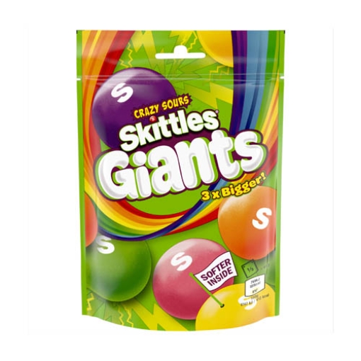Picture of Bags Skittles Giants Crazy Sours  132g x15