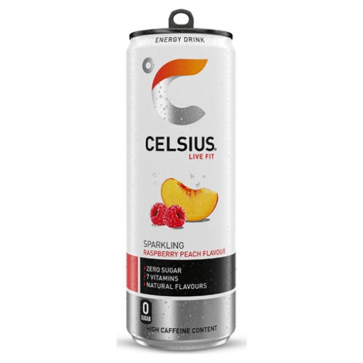 Picture of 355 Celsius Rasp Peach Sparkling Can x12 DRS