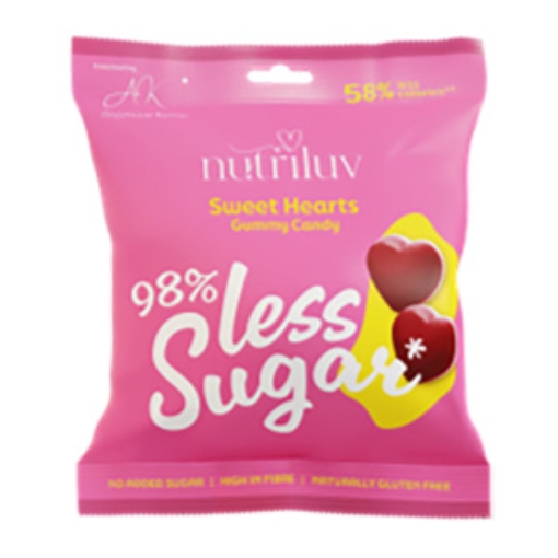 Picture of  Bags Nutriluv SweetHearts 98% Less Sugar 50gx24