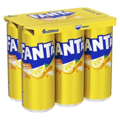 Picture of 330 Fanta Lemon Can Sleek Multi 6pk x4 DRS 