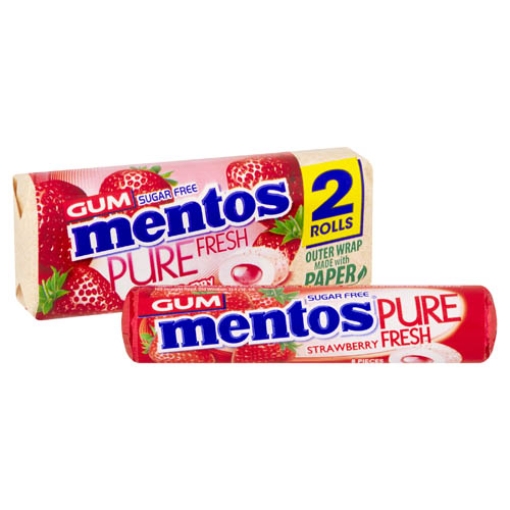 Picture of Mentos Gum Pure Strawberry SF 31g x12