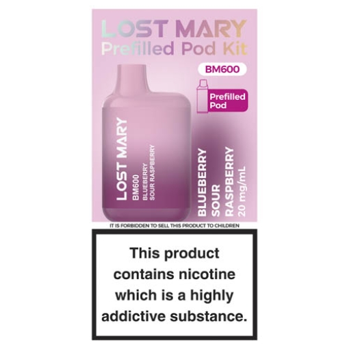 Picture of Lost Mary BM600 Bberry SourRasp PrefillKit 20gx10