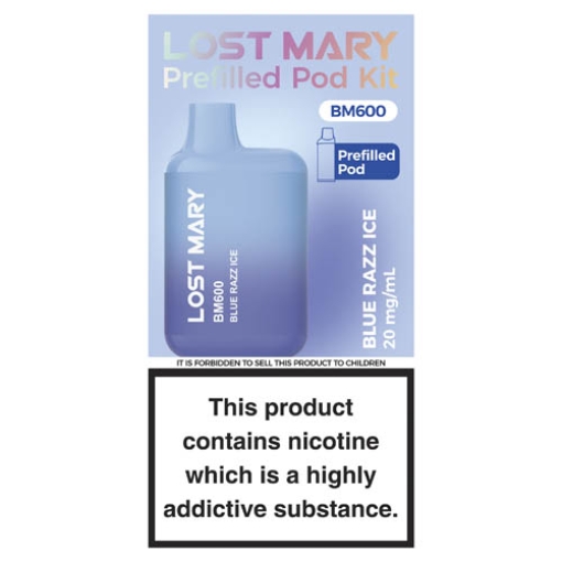 Picture of Lost Mary BM600 Blue Razz Ice  PrefillKit 20gx10