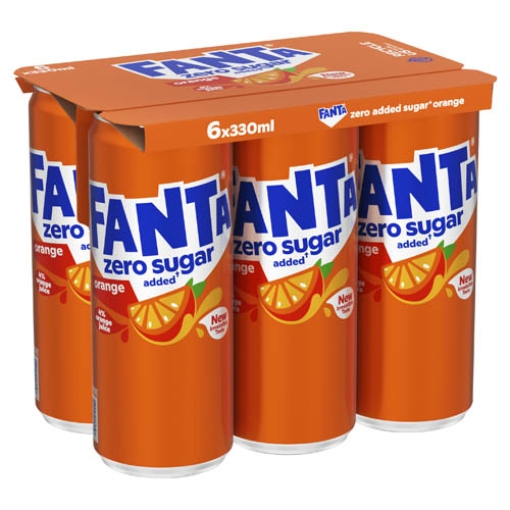 Picture of 330 Fanta Orange ZERO Can Sleek Multi 6pk x4 DRS