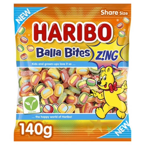Picture of Bags Haribo Balla Bites Zing 140g x9