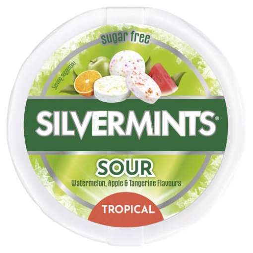 Picture of Silvermints Sour Tropical Mints Tub  32g x12