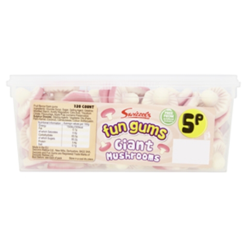 Picture of Swizzels Giant Mushrooms Tubs 10c  x120
