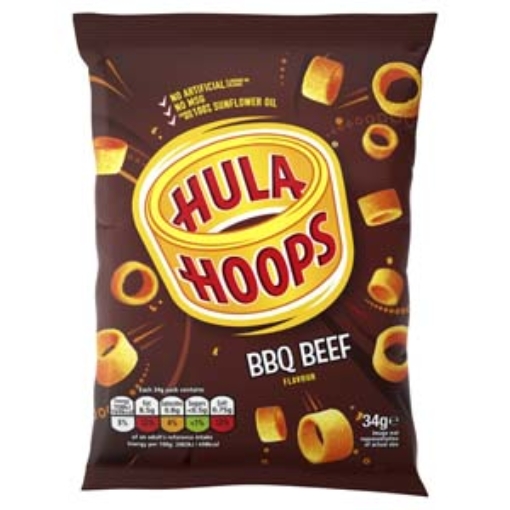 Picture of Hula Hoops B.B.Q. Beef  (Brown) 34g x32