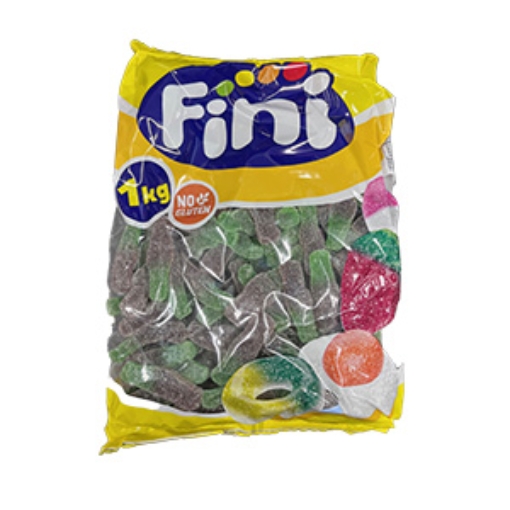 Picture of Fini 5c Bags Fizzy Cola Bottle  (Yellow Bag) x250