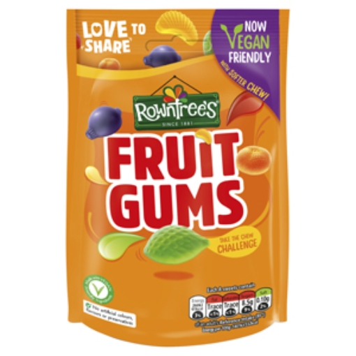 Picture of Pouch Rowntrees Fruit Gums Vegan 150g x10