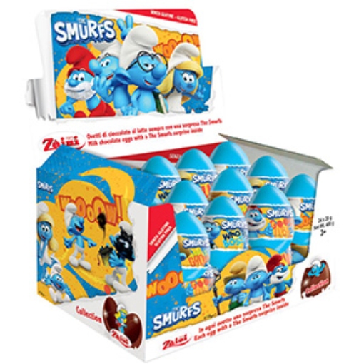 Picture of Zaini Surprise Choc Eggs Smurfs GF x24