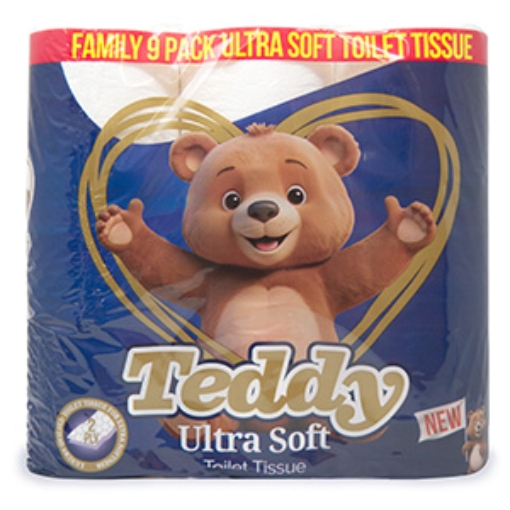 Picture of Toilet Roll TEDDY 9pk White x5