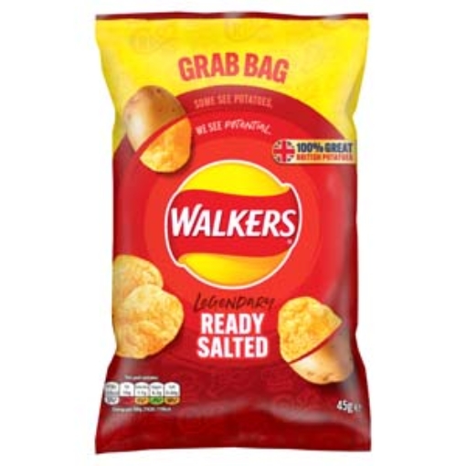 Picture of Walkers Ready Salted Crisps 45G X32