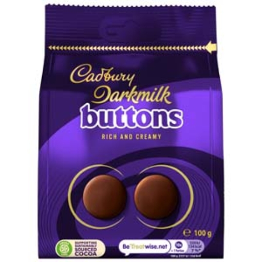 Picture of Bags Giant Buttons Darkmilk Cadbury 100g x10