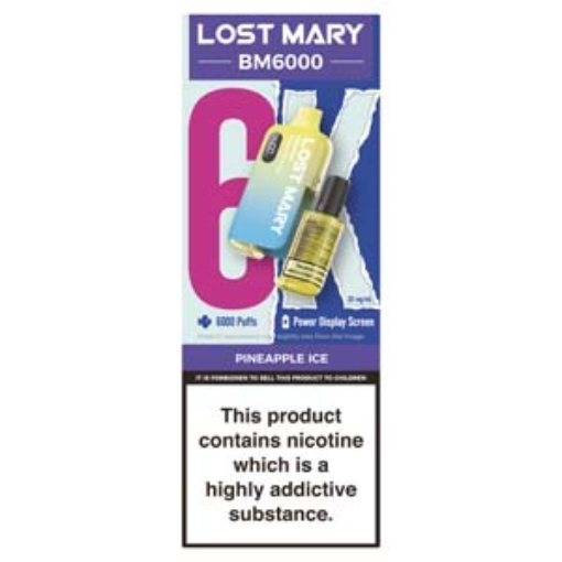 Picture of Lost Mary BM6K Pineapple Ice Refillable 20mg x5