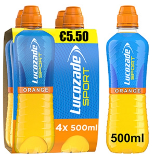 Picture of 500 Lucozade Sports ORANGE PM€5.50 4pk x6 DRS