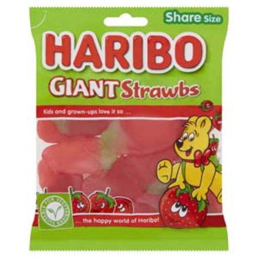 Picture of Bags Haribo Giant Strawberries 160G x11 NEW Pack