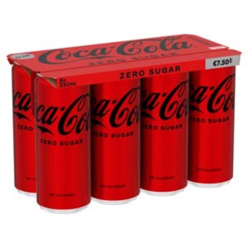 Picture of 330 Coke Zero Can Multi PM7.50 8pk x3 DRS