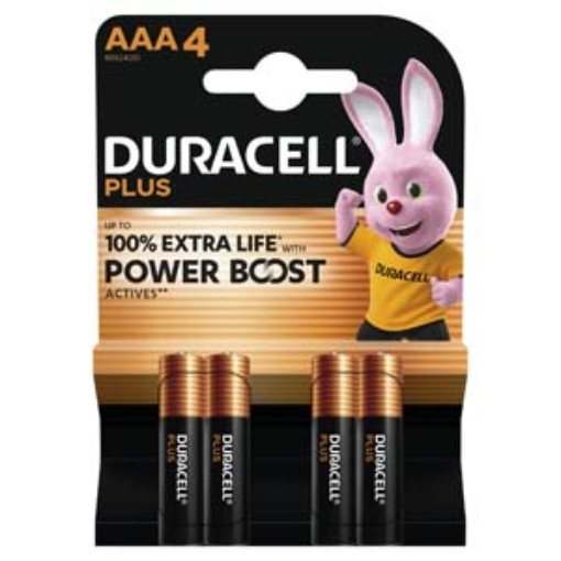 Picture of Duracell Box AAA Plus 100%Ex Life Pwr BST 4pk x10