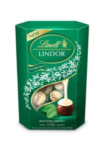 Picture of Lindt Lindor Cornet Dark Mint 200g x8